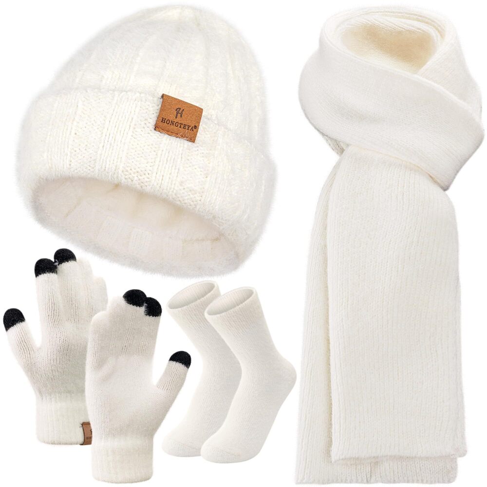 9453 Winter Warm Knit Beanie Hat US, Alpha, One Size, White